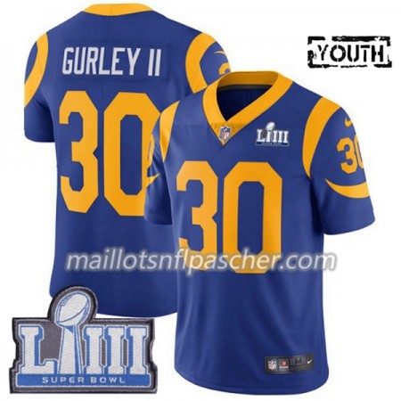 Maillot Los Angeles Rams Todd Gurley II 30 Nike Royal 2019 Super Bowl LIII - Enfant